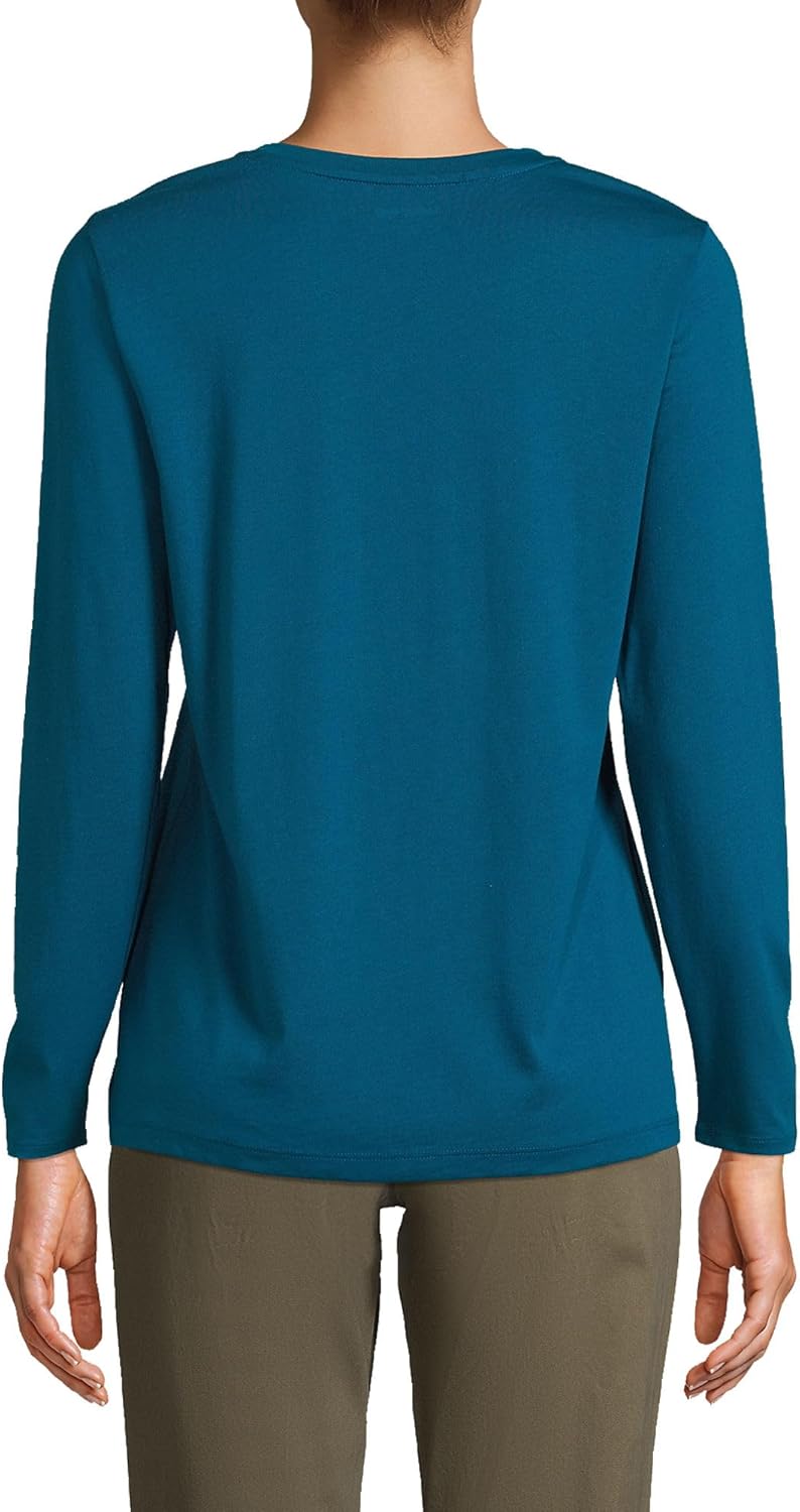 Lands' End Women's Relaxed American-Grown Supima Cotton Long Sleeve Crew Neck T-Shirt - Image 2