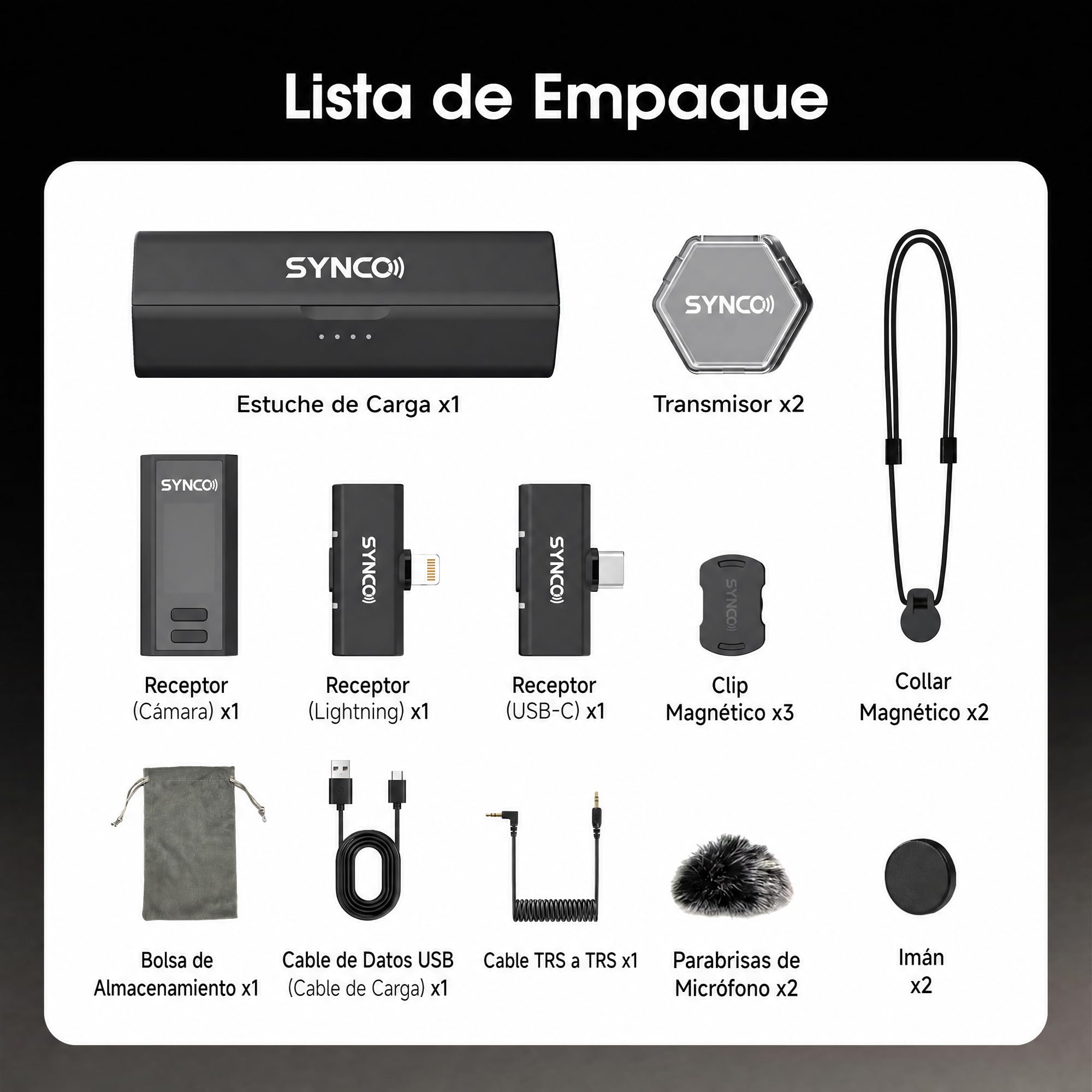SYNCO G4 Micrófono Lavalier Inalámbrico para iPhone7-17/Android/Cámara, 2,4 GHz Doble Canal, Batería de 20 h con Estuche de Carga, Alcance 300 m, Cancelación de Ruido para Youtube TikTok Vlog