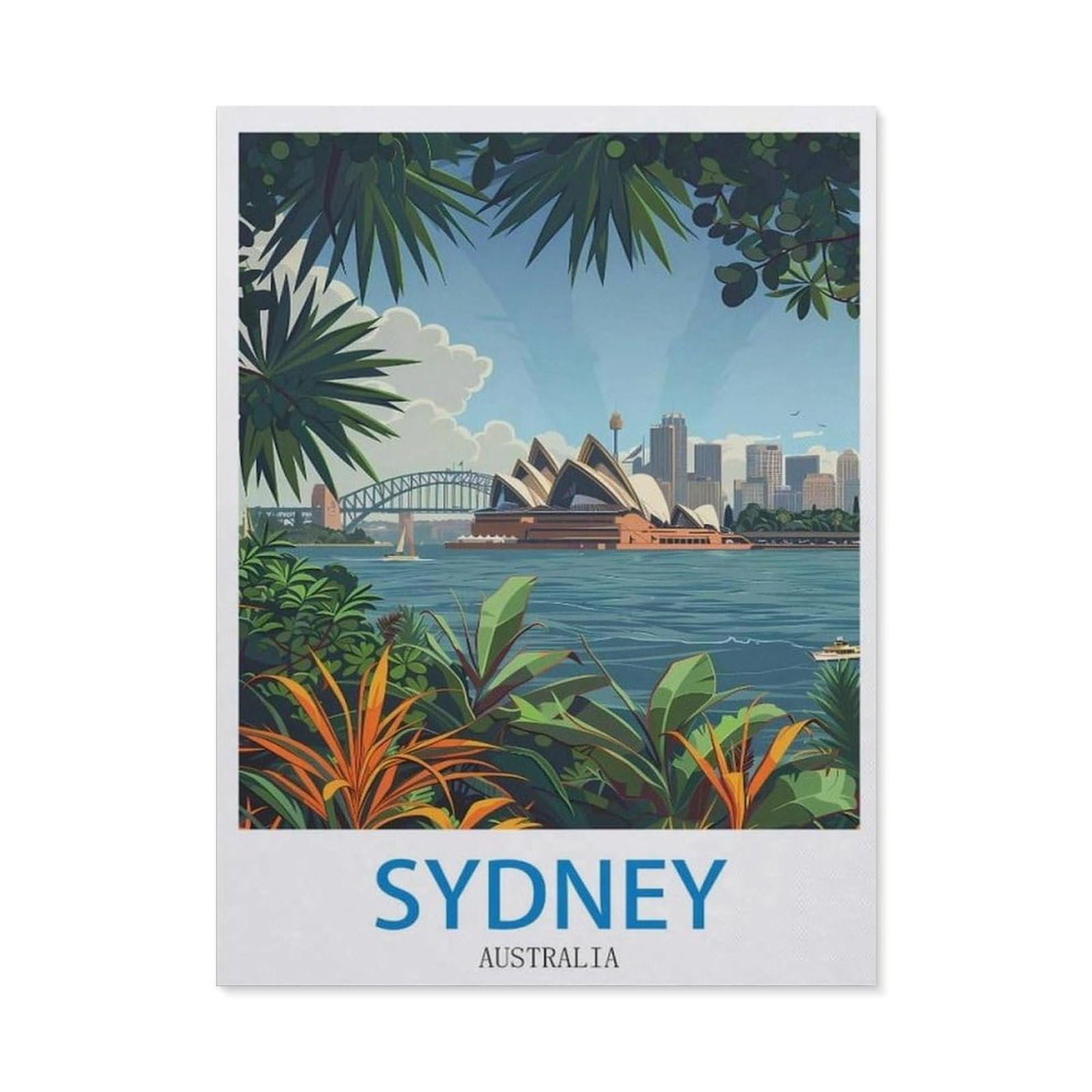 BEAYODKP Full Diamond 5D DIY Diamond Painting，Sydney Australia（50 x 60 cm）