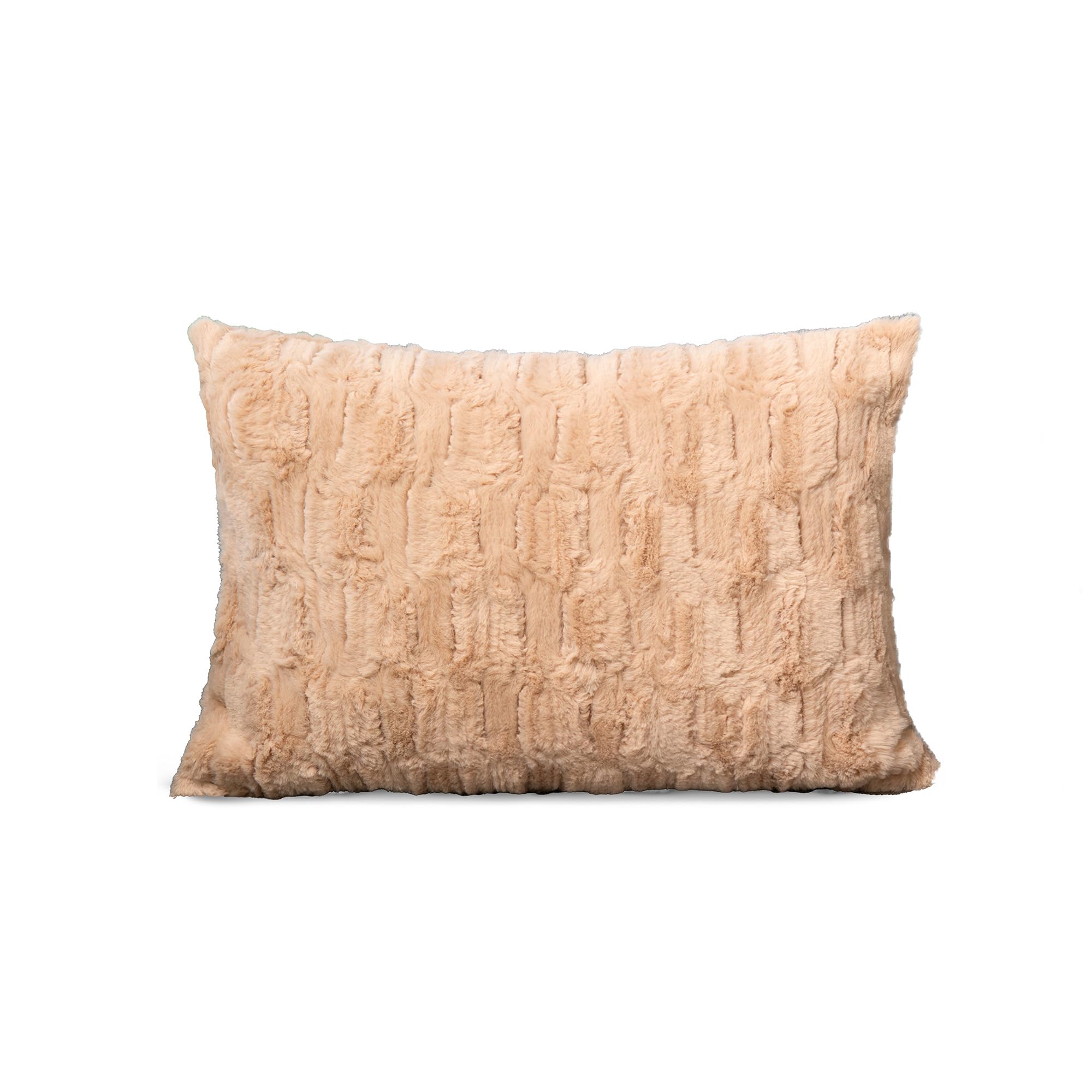 NORTHWEST HGTV Art Deco Faux Fur Throw Pillow Ultra-Soft Brushed Texture with Geometric Pattern Elegant Decorative Cushion for