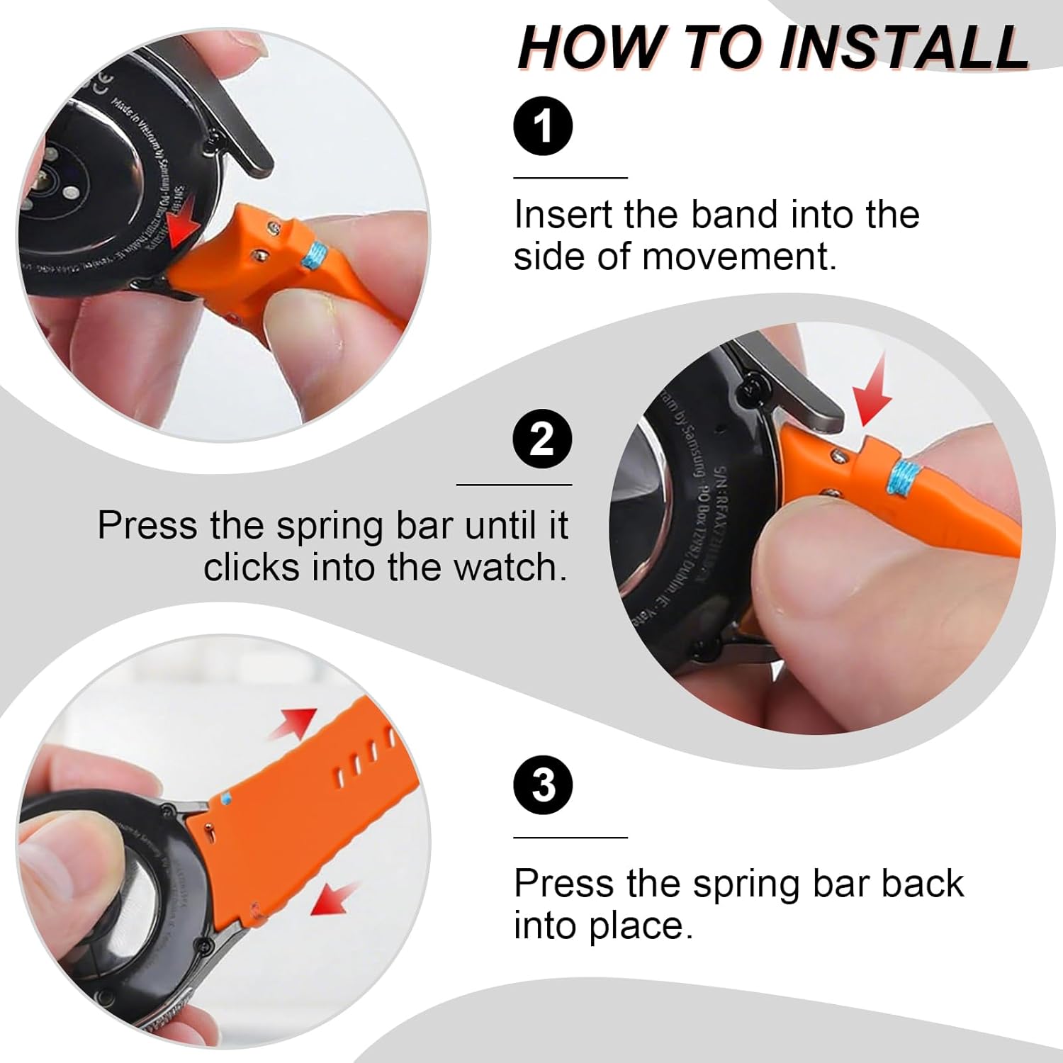 6 Pack Sport Bands Compatible with Samsung Galaxy Watch 7 40mm 44mm Men Women, Soft Silicone Strap for Galaxy Watch 6 5 4 FE 40mm 44mm/Galaxy Watch 6/4 Classic 47mm 43mm 46mm 42mm/Watch 5 Pro 45mm - Image 7