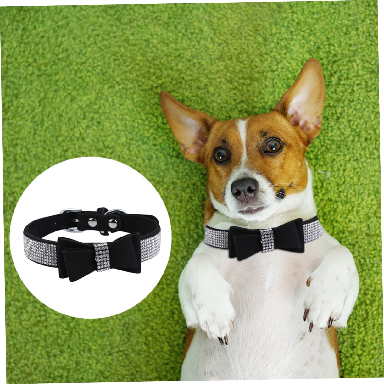 BESPORTBLE 3pezzi Collare Per Cani e Gatti Con Strass Comfort e Stile Per Animali Domestici Xl Nero Accessorio Pratico Per Foto e Occasioni Speciali