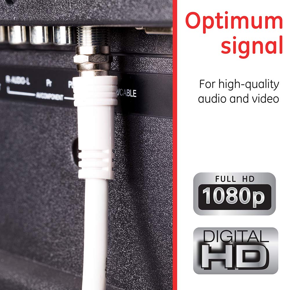 Accessorio Impianto TV Cavo Coassiale RG6 25 Piedi Nero - Placcato Oro, Per Satellite, TV, VCR, Segnale Video Digitale Cavo Satellite TV Video - Foto 12