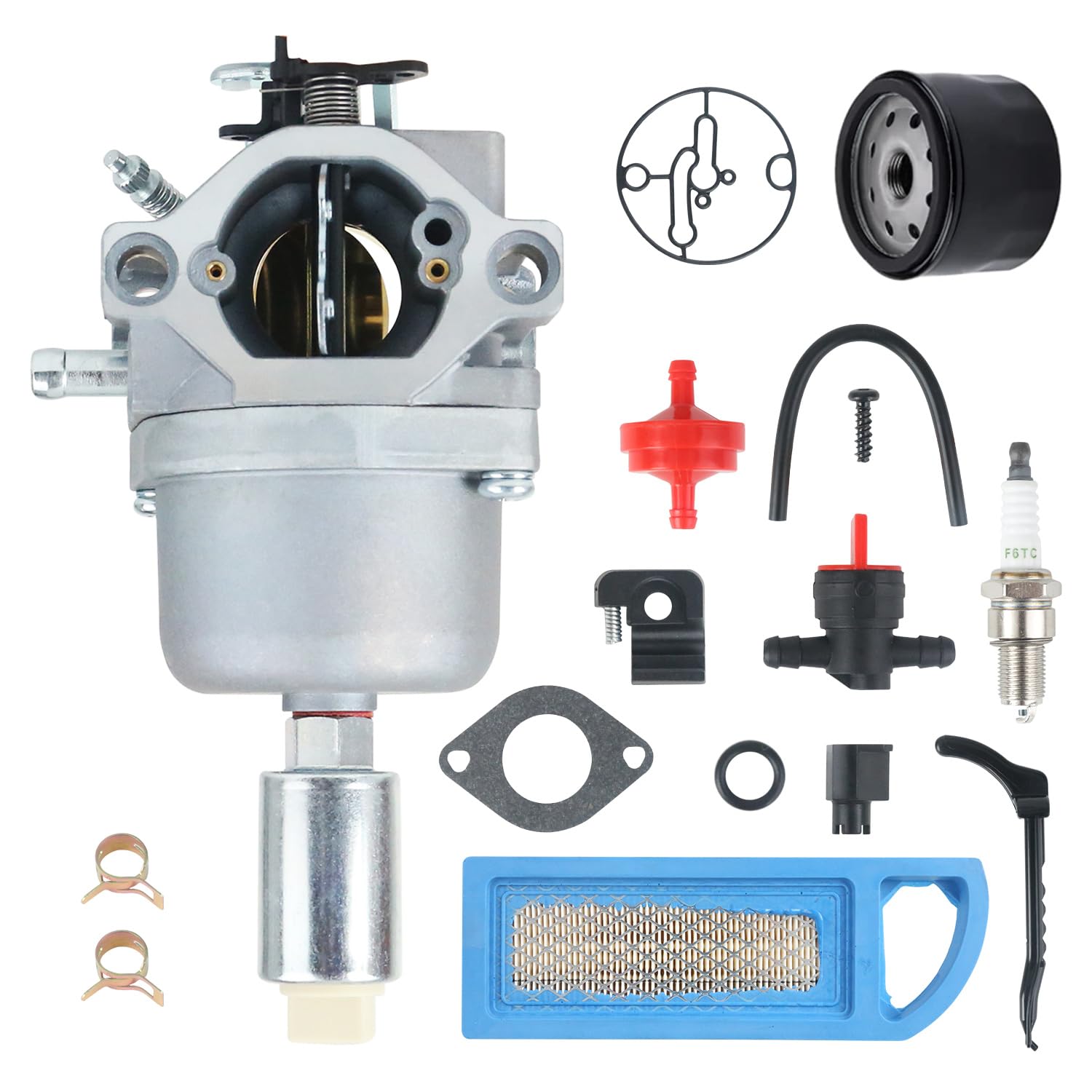 Kompatibel mit Vergaser mit Tune-Up Kit für Briggs & Stratton 799727 698620 794572 287707 28N777 28P777 28Q777 14 PS 15 PS 16 PS 17 PS 17,5 PS 18 PS Rasenmähermotoren