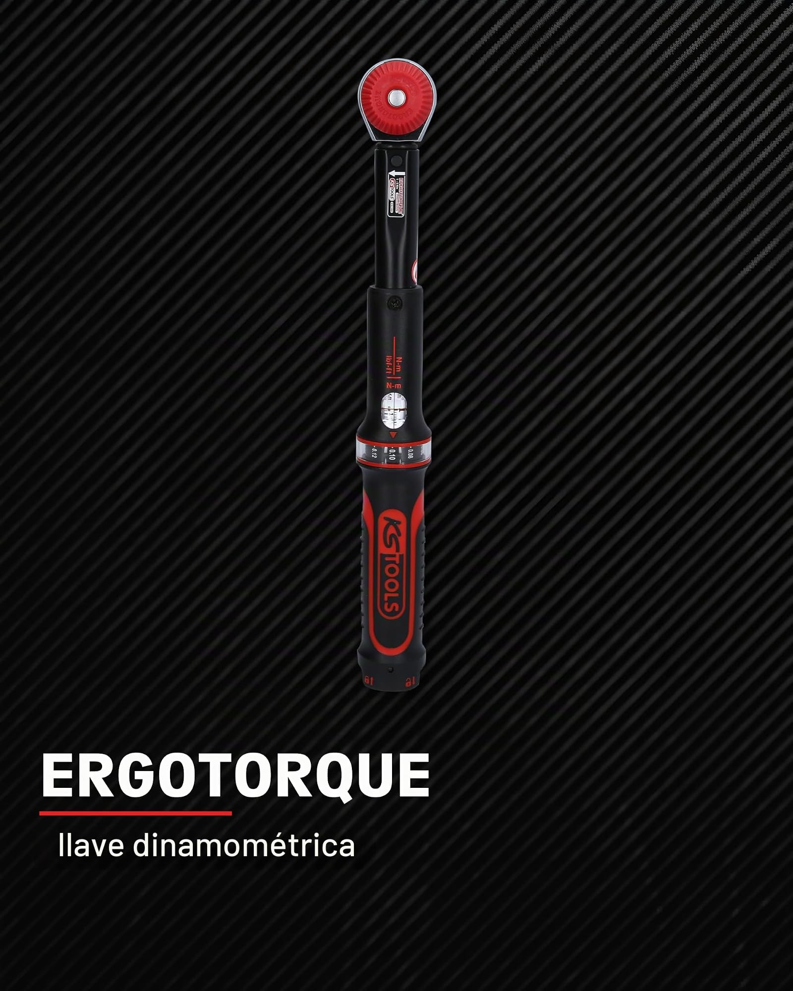 KS Tools 516.1402 Llave dinamométrica de carraca 1/4" ERGOTORQUE®precision con mando giratorio, 1-5 Nm