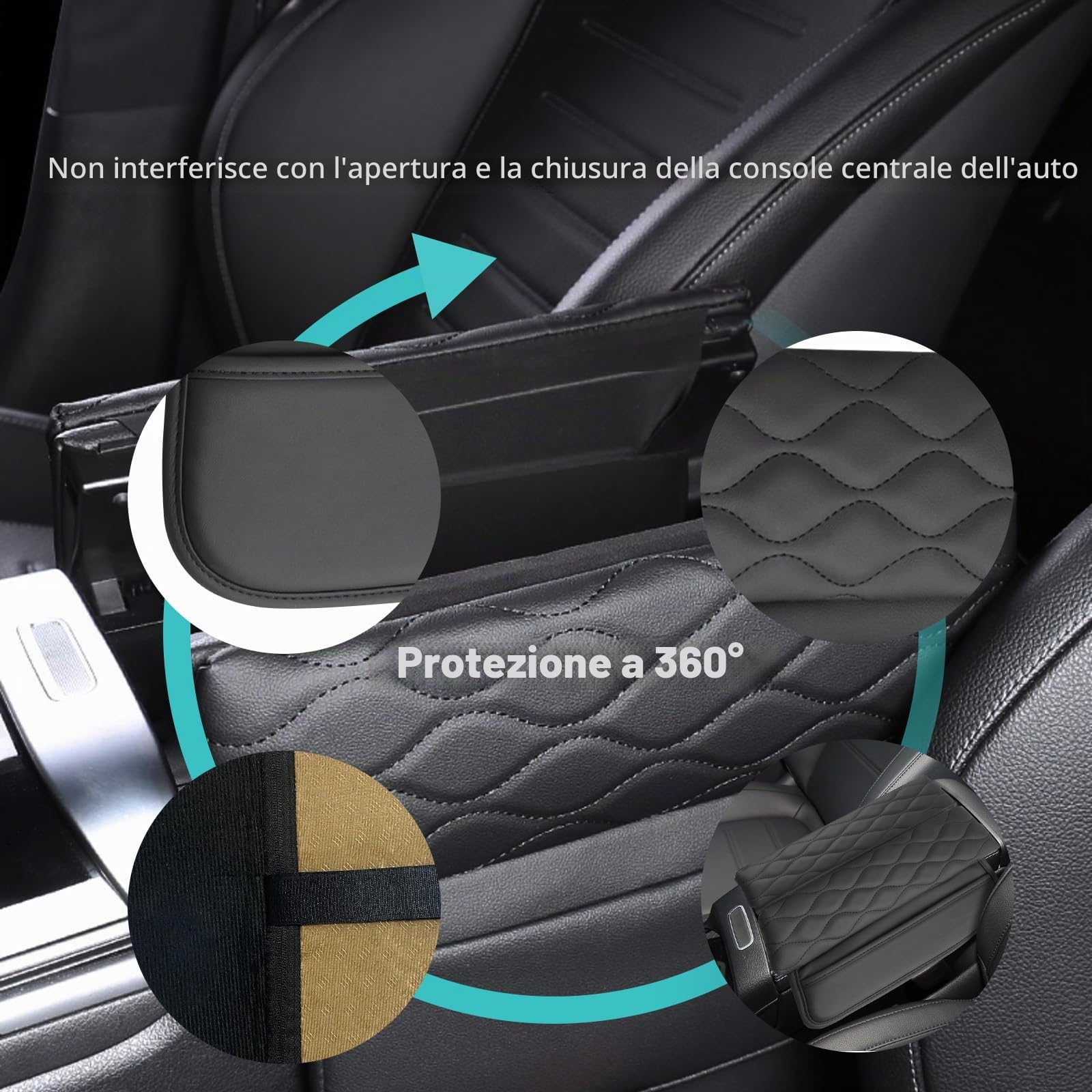 YEE PIN Coperture per bracciolo compatibili con Mercedes GLA H247/ CLA C118/ GLB X247/ EQA/EQB Coperchio del bracciolo centrale Protezione in pelle Accessorio per la console centrale