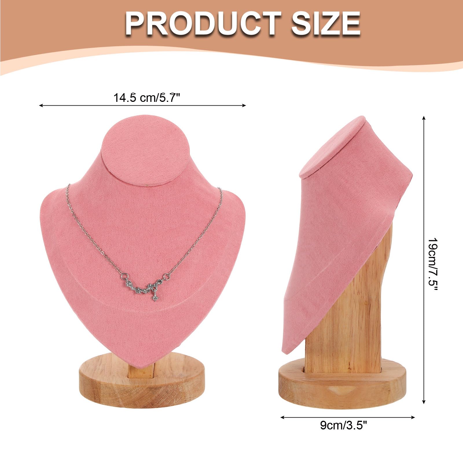 uxcell Necklace Display Bust, Necklace Display Stand Jewelry Organizer Displays for Earrings Ring Jewelry Selling Trade Shows, Pink