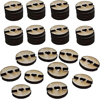 ポンポンボタン – ラブシェイプボタン、天然木製留め具、再利用可能なポンポンキーパー、編み物縫製用品、軽量クラフトコンポーネント |トークビーニーのハンドメイドアパレルのカスタマイズに最適