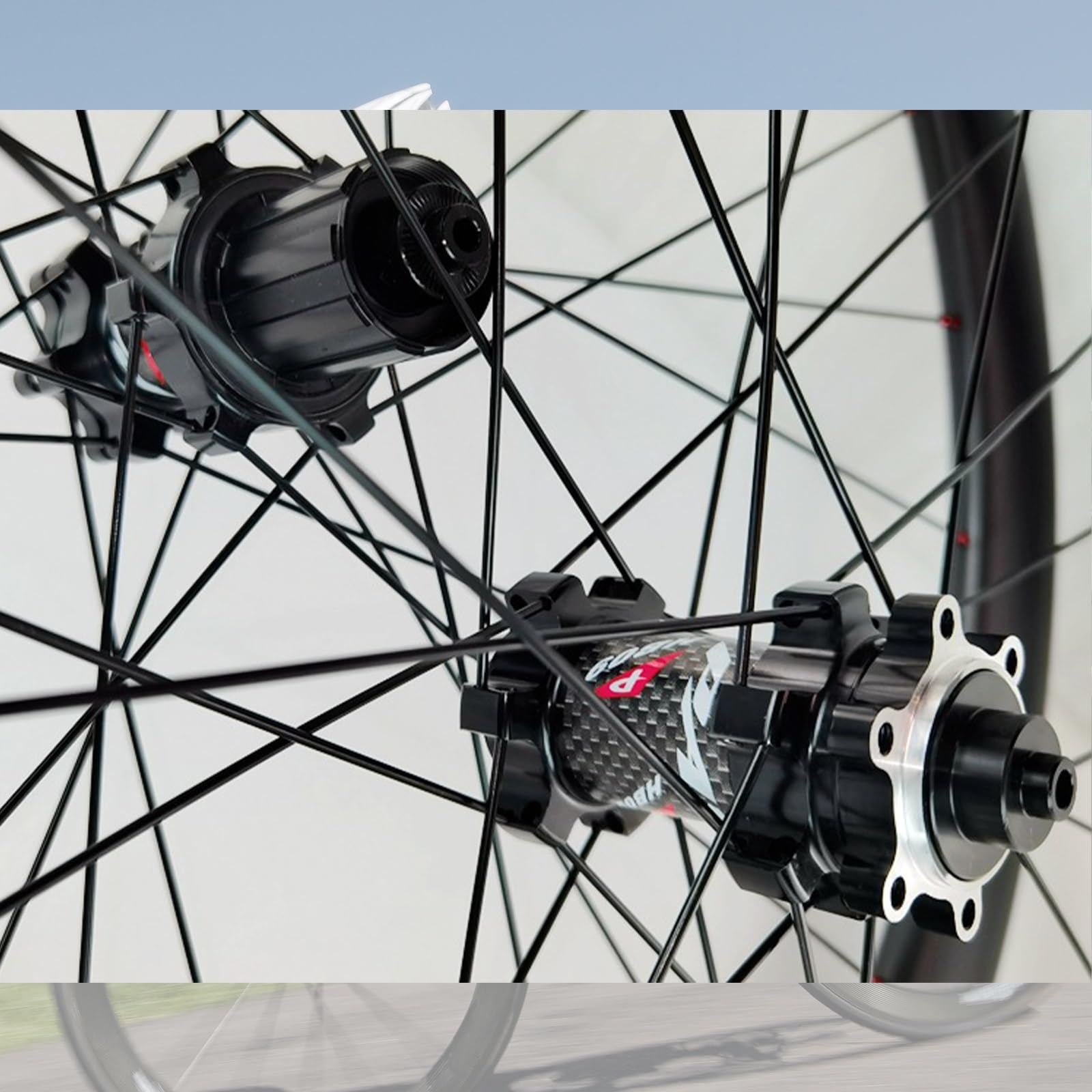 Set di Ruote per Bici da Corsa 700C Cerchi in Fibra di Carbonio Altezza 38/50mm Sgancio Rapido Freno A Disco Mozzo 24H Straight Pull per Cassetta 7-12 velocità(50MM)