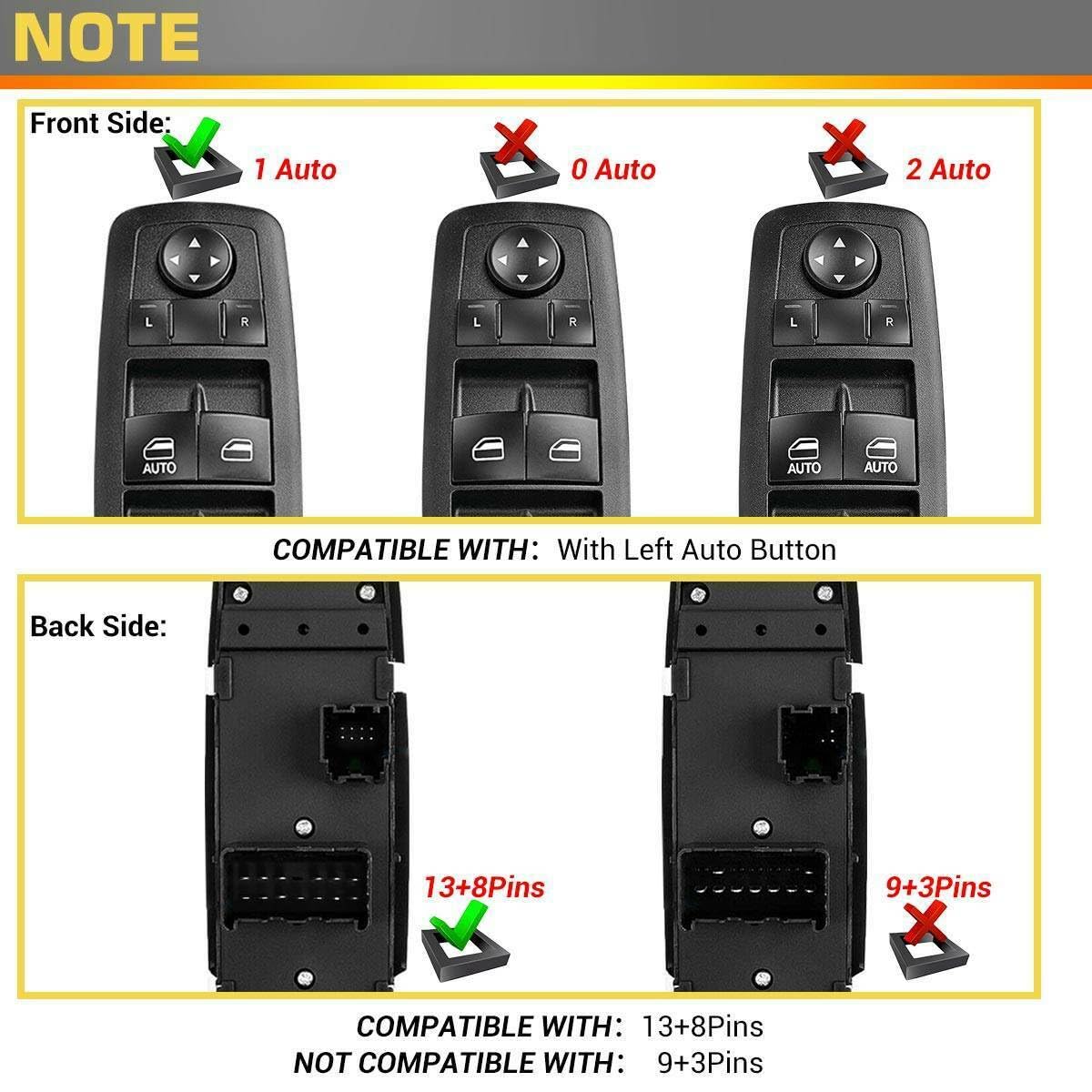 Amazon.com: JDICY 1pc Power Door Window Control Switch Front Left 