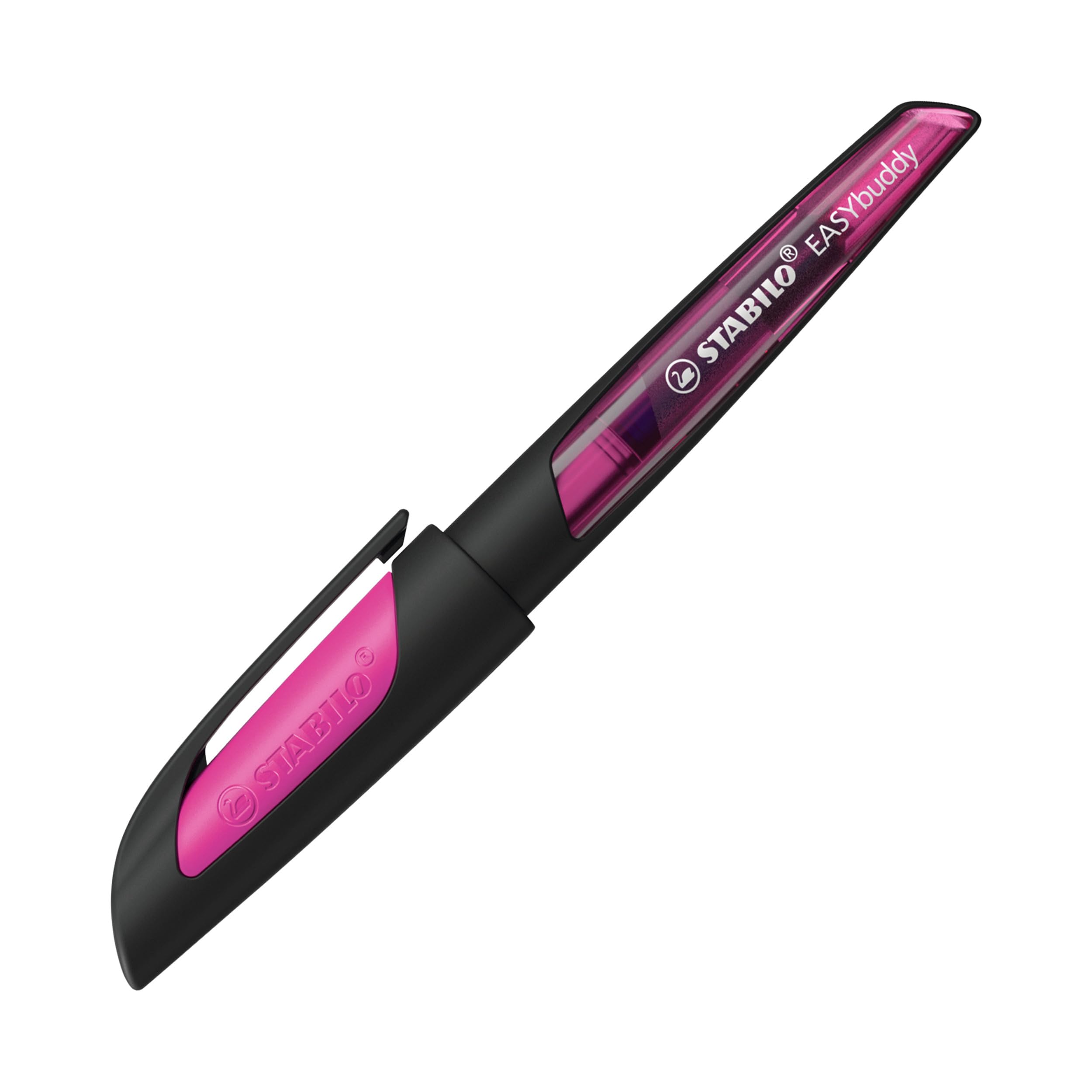 STABILO Ergonomic School Fountain Pen EASYbuddy - A Nib - Black/Magenta