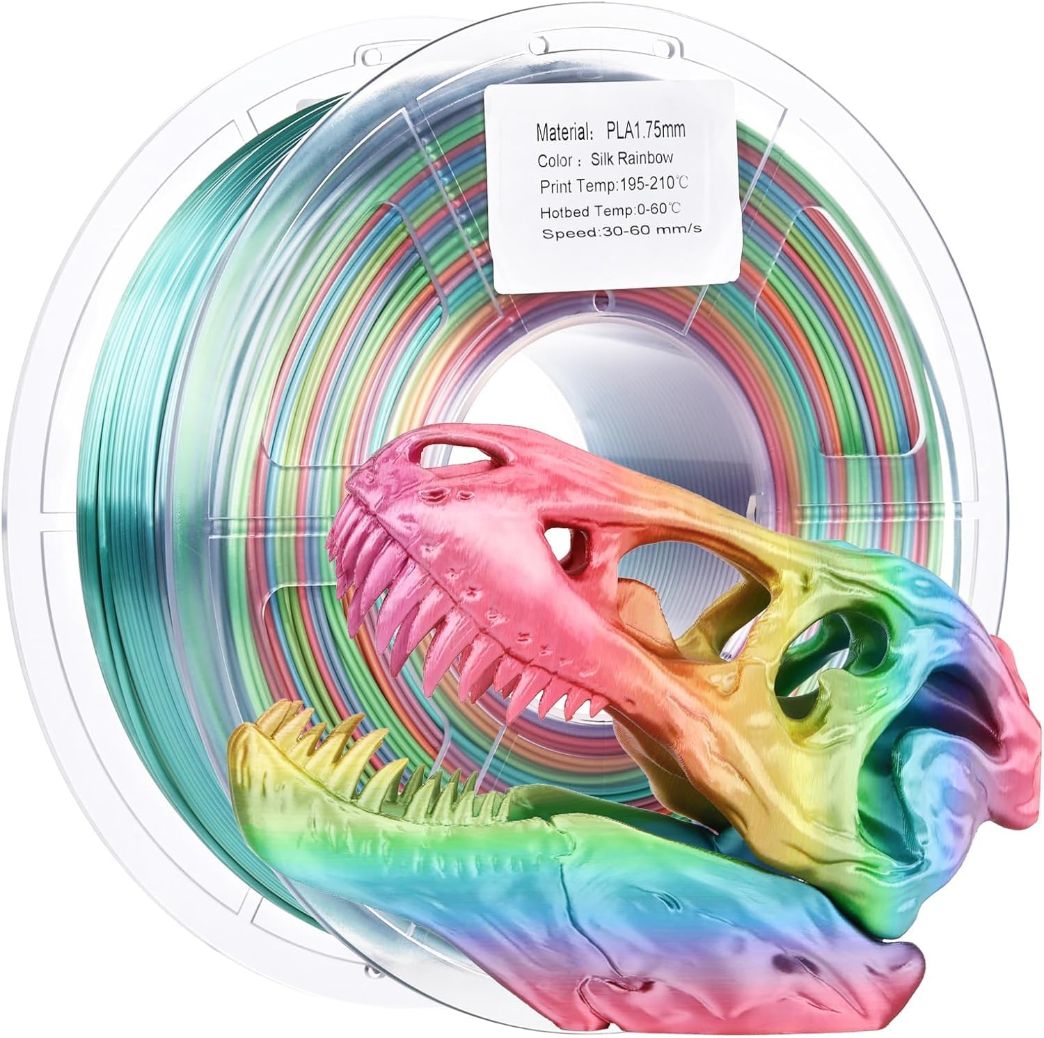 - FiLAMONT PLA Silk Filament 1.75mm, 3D Printer Filament, Shiny Silk 1.75 PLA Filament, 1kg(2.2Lbs)/Spool (Silk Rainbow)