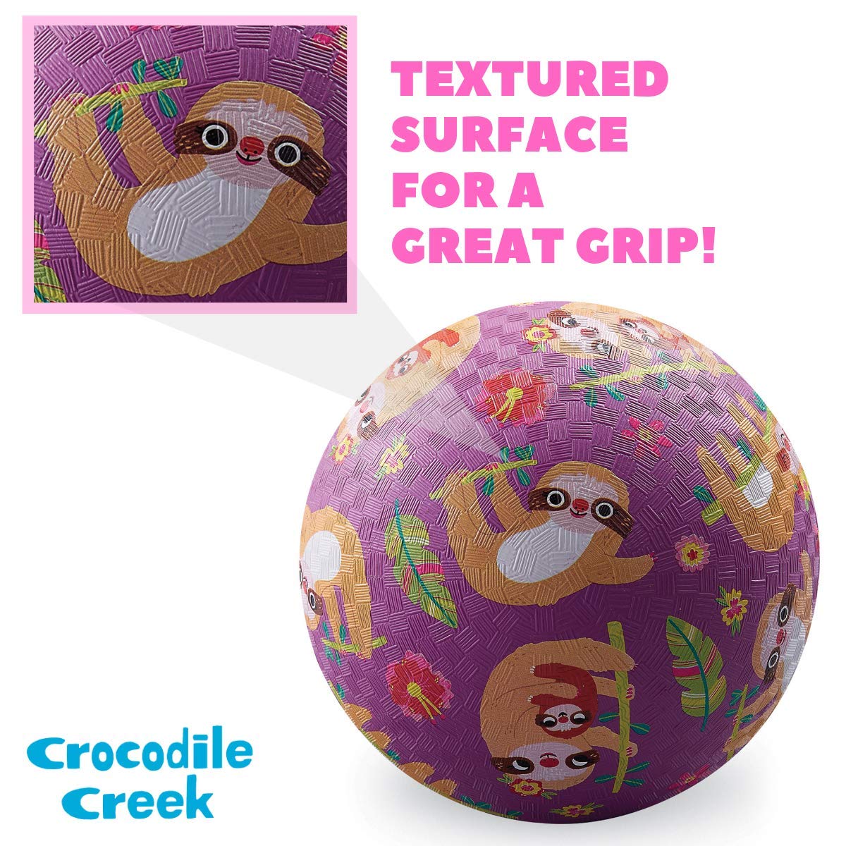 Crocodile Creek - Sloth - Rubber Playground Ball, 5", for Kids Ages 3 & Up - Image 2