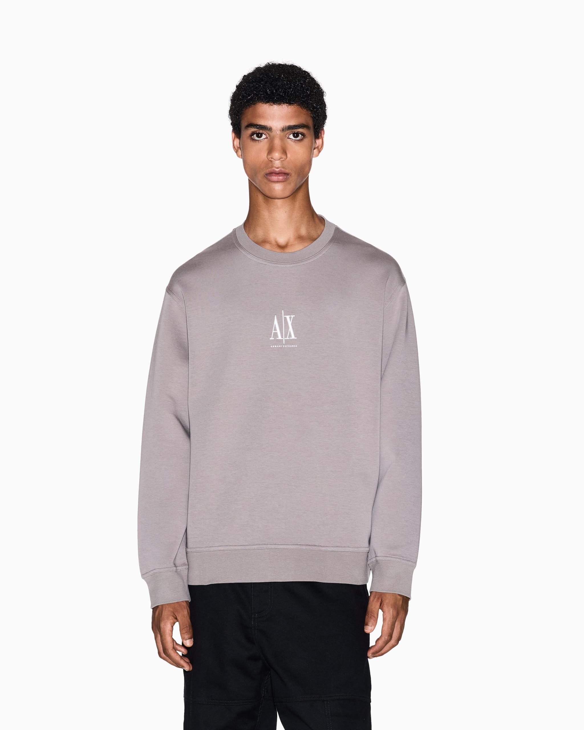 Armani Exchange Cotton Icon Logo Crewneck Sweatshirt Uomo (Pacco da 1)