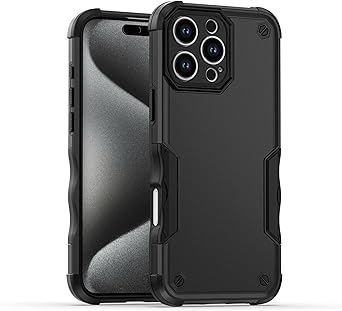 Muzis for iPhone 16 pro max case Rugged, Compatible with Magsafe, Shock Proof & Anti Fingerprint,Made for iPhone 16 pro max case Military Grade, for Men and Women Black