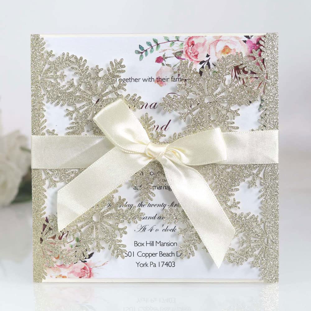 Flor ahuecada elegante en tarjetas de invitación de boda para ocasiones especiales