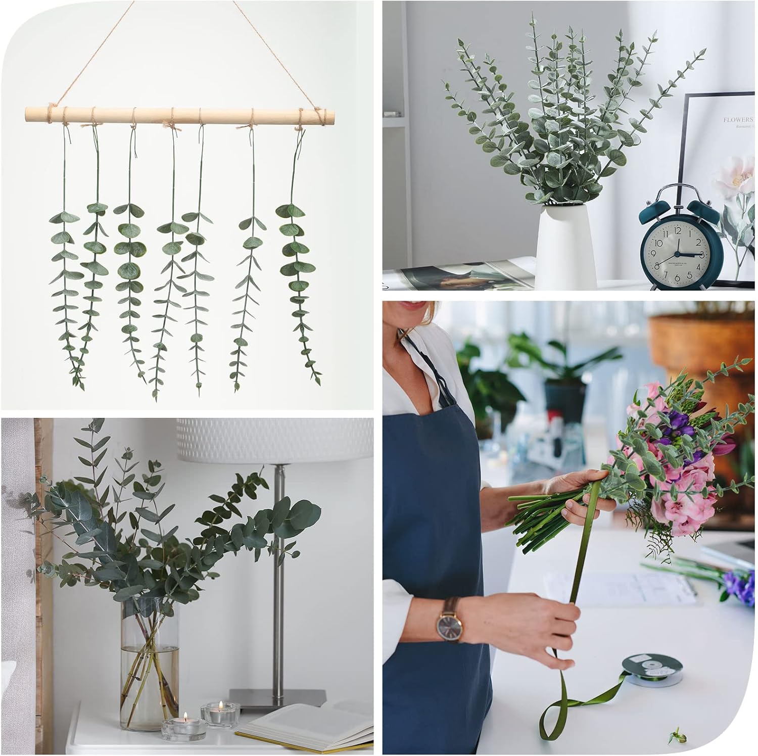 XunYee 150 Pcs Eucalyptus Stems Decor Bulk Artificial Leaves Floral Greenery Branch Fake Eucalyptus Leaves for Wedding Centerpiece Farmhouse Home Bouquet Decor