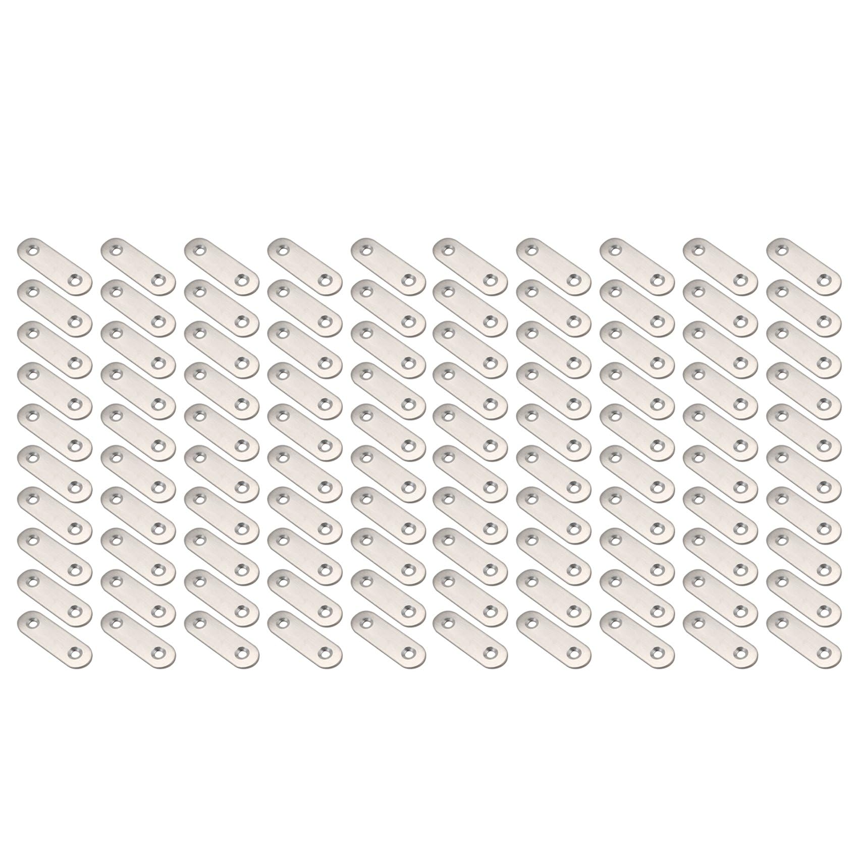 Jnchdghwa 50mmx16mm Straight Repair Joining Mending Flat Plate Bracket 100Pcs