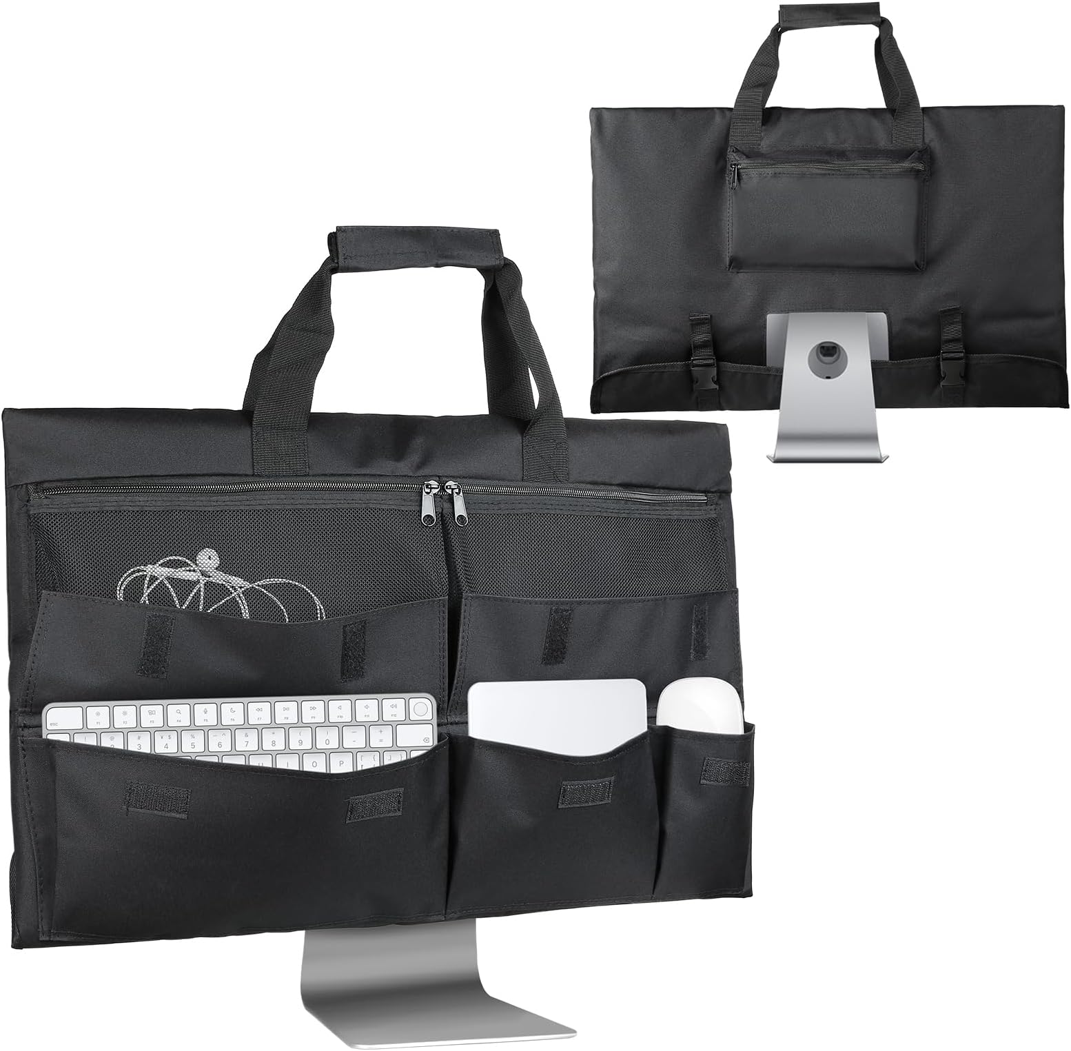 Monitor Carrying Case for 24" Monitor Compatible with 24" iMac, Padded Travel Carrying Bag with comfortable handle, Pockets for Accessories, Protective Case Monitor Dust Cover