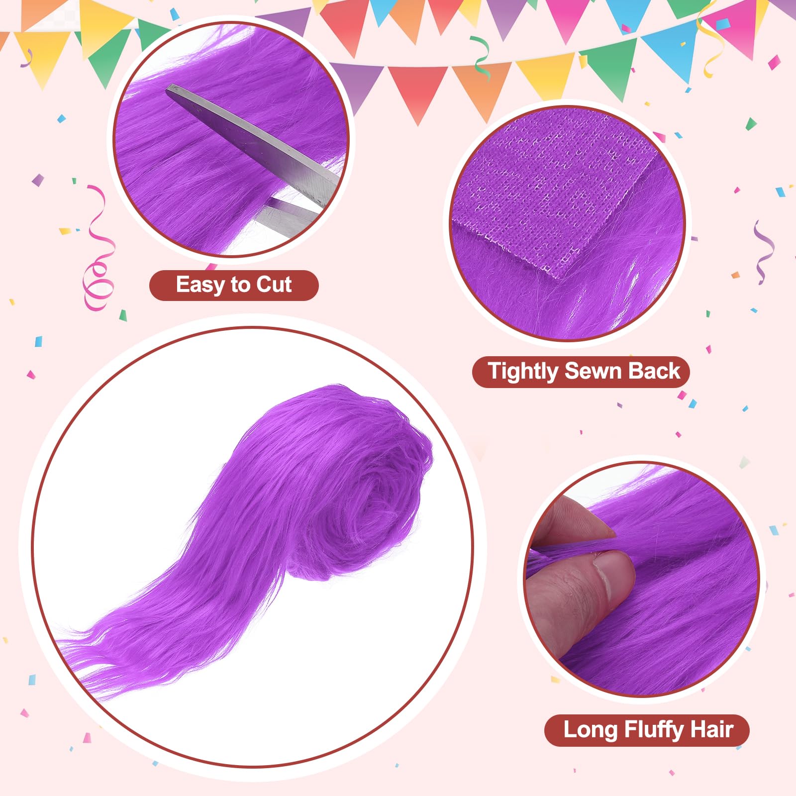 PATIKIL Plush Faux Fur Fabric Precut Strips - Image 3
