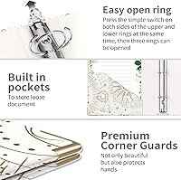 Vista 355 de Ospelelf Mini 3 Ring Binder, 2 Inch, Cute Pink Marble Binder for 5.5" x 8.5" with 5 Tab Dividers, File Folder Labels and Low Profile Clipboards