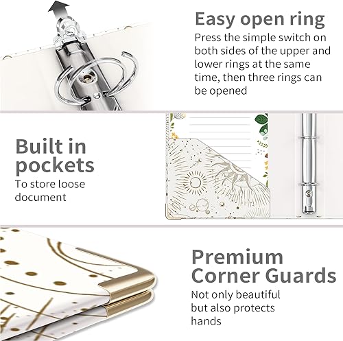 Miniatura 355 de Ospelelf Mini 3 Ring Binder, 2 Inch, Cute Pink Marble Binder for 5.5" x 8.5" with 5 Tab Dividers, File Folder Labels and Low Profile Clipboards