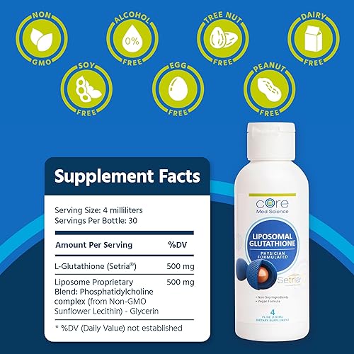 Miniatura 3 de Glutatión liposomal optimizado, 0.018 oz. L glutatión reducido bajo la marca "Setria más 0.018 oz de fosfatidilcolina. Ayuda a mantener la salud