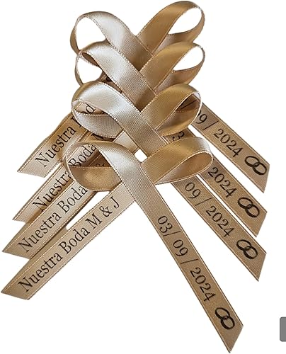 Miniatura 7 de Personalized Ribbons for Bridal Shower Wedding Party Favors or Baby Birthday Bows Bapitsm Christening - Cut or Assembled Bows Custom Ribbon