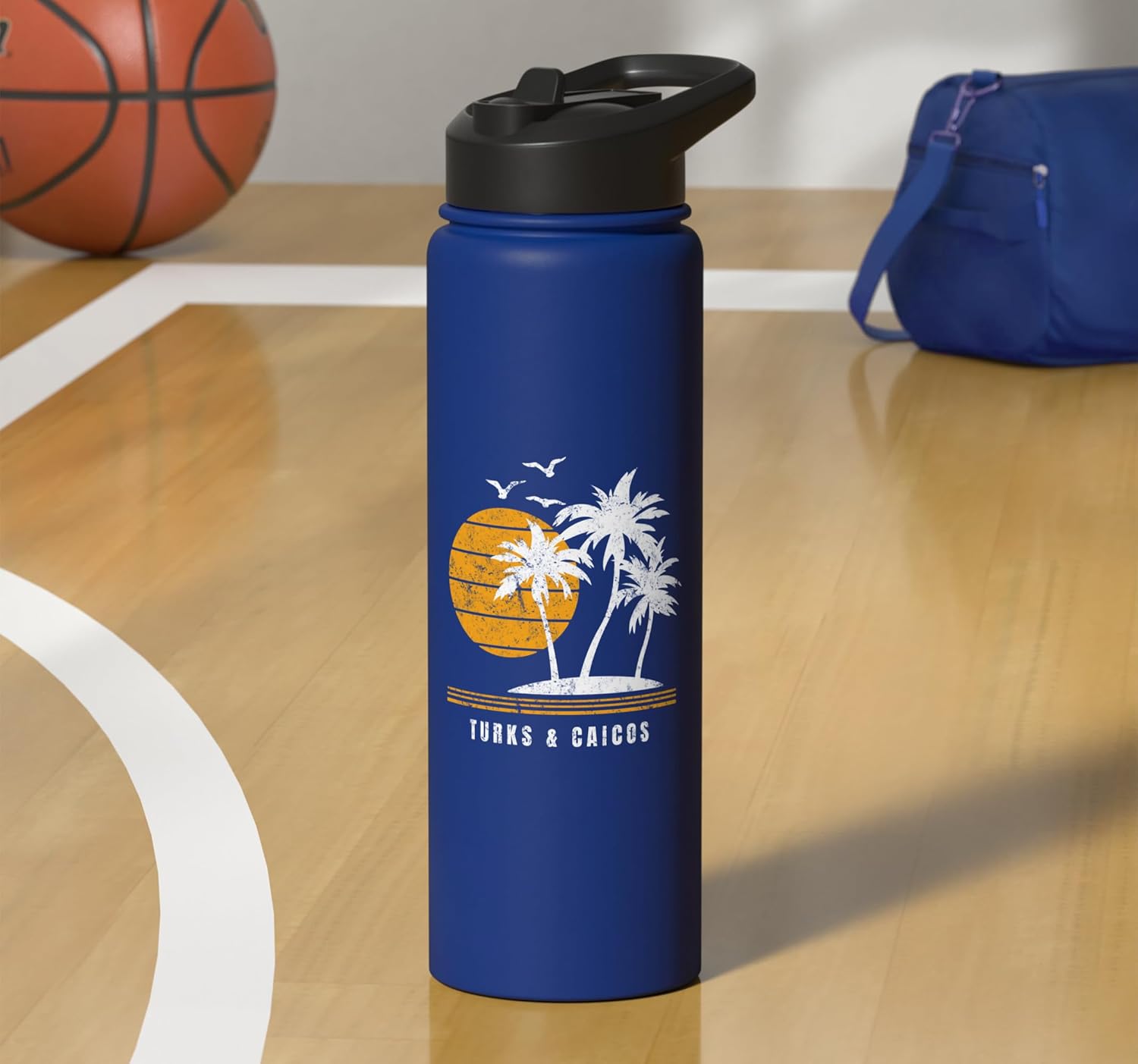 Turks & Caicos Islands, Caribbean Vacation Souvenir Stainless Steel Insulated Water Bottle