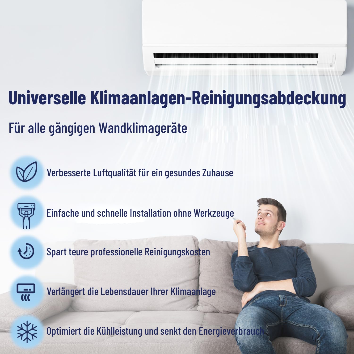 Split-Klimaanlagen Reinigungs-Set mit Wasserablaufschlauch, Wandmontage Klimagerät Schutzhaube, Auffangbeutel für Wartung & Reinigung, wasserdichte Staubschutzhülle