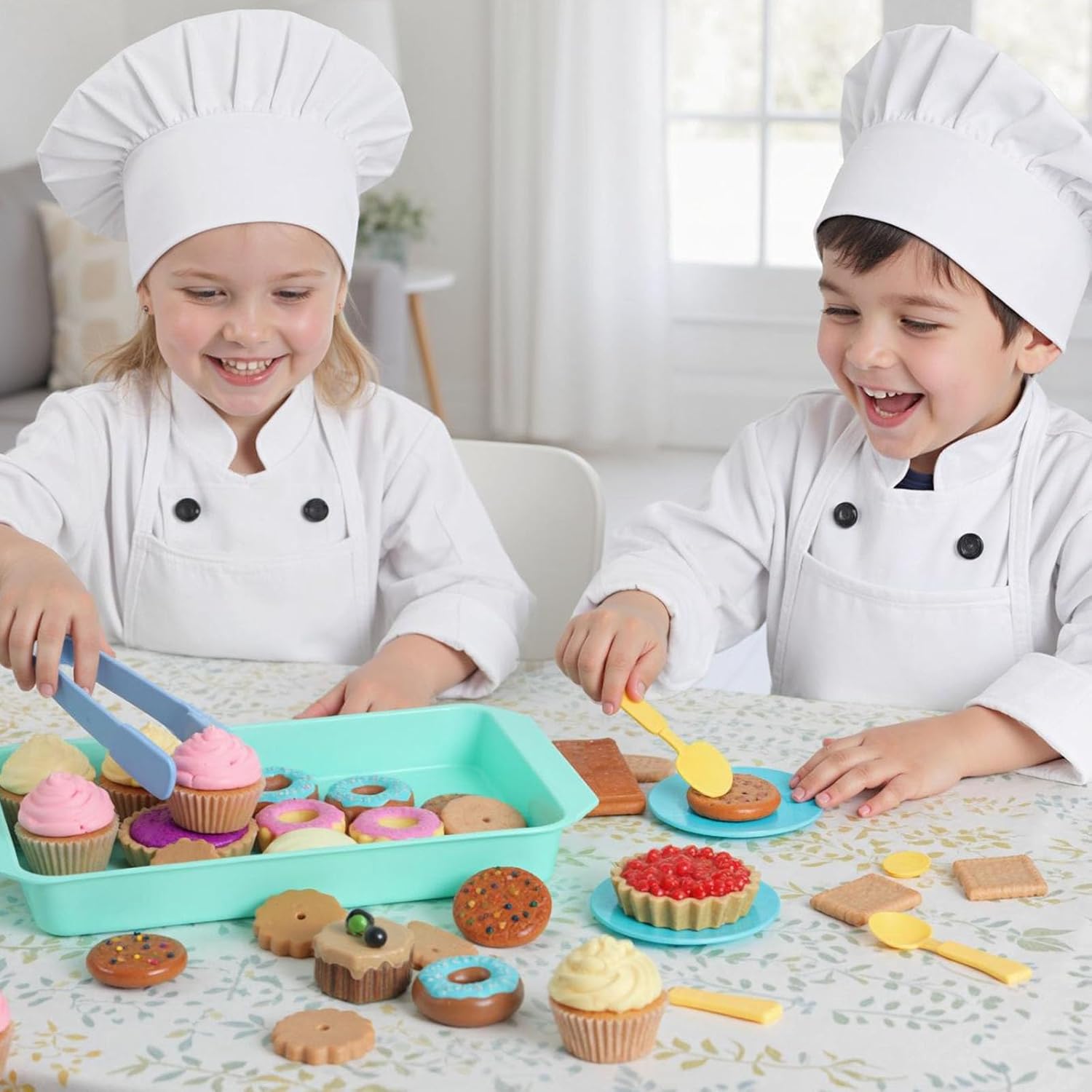 LOVESTOWN Pretend Play Desserts Toy Set - 29 PCS Kids Desserts Fake Food for Tea Party & Birthday Gift - Image 6