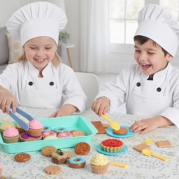 LOVESTOWN Pretend Desserts Toy, with Tray, 29pcs