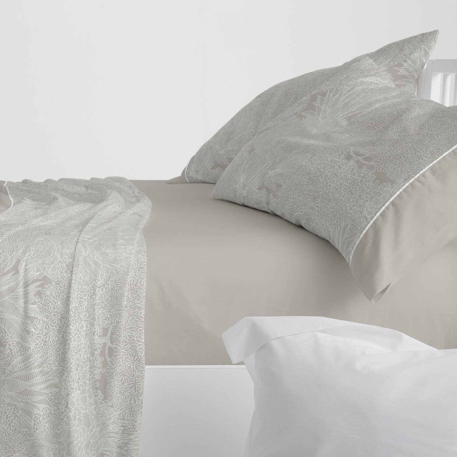 Burrito Blanco | Juego de sábanas | Cama de 150 a 160cm. (+Medidas Disponibles) | Diseño 045 | Color Laurel (150-160x190/200cm.)