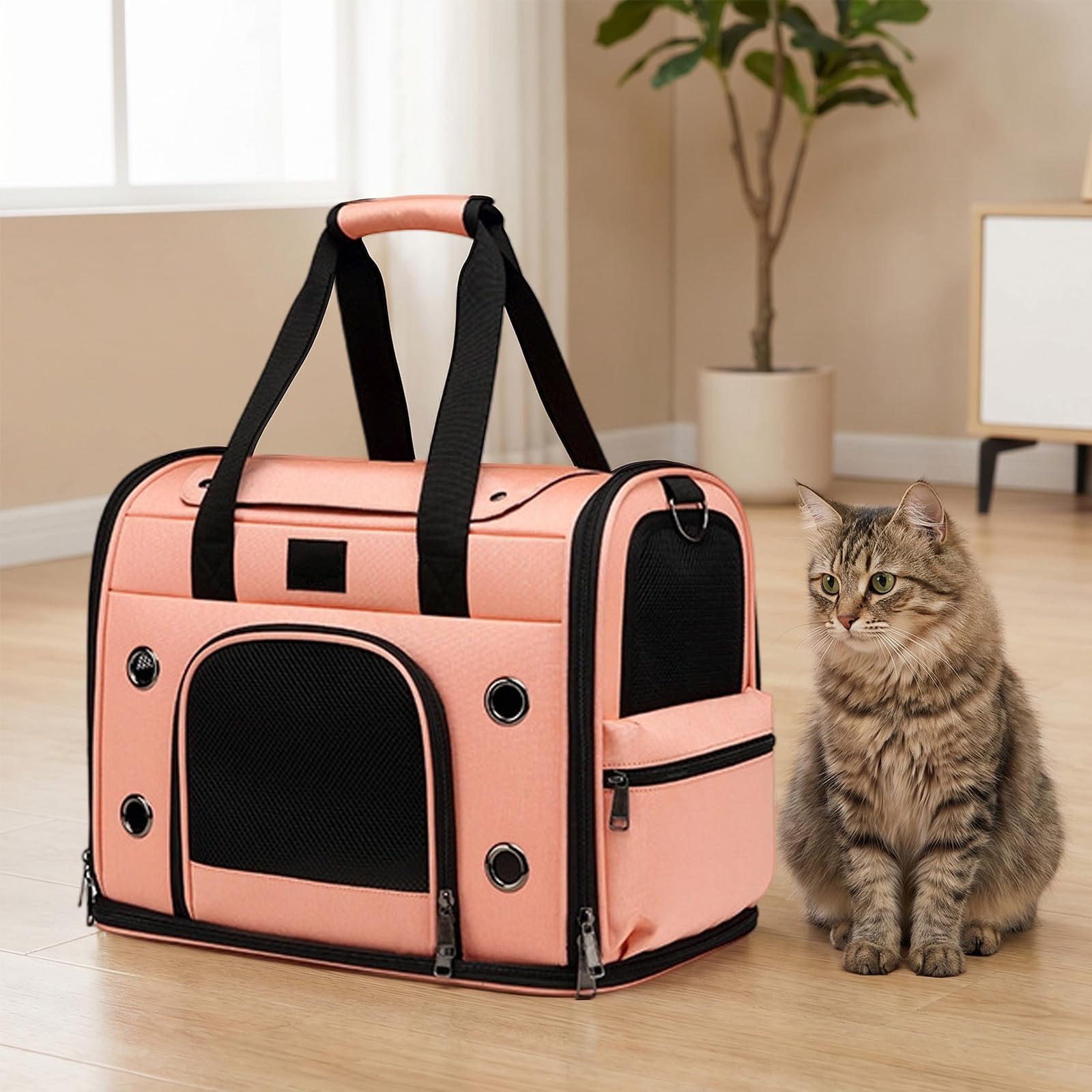 Katzentasche 42x28x34cm Transporttasche Haustier Rosa