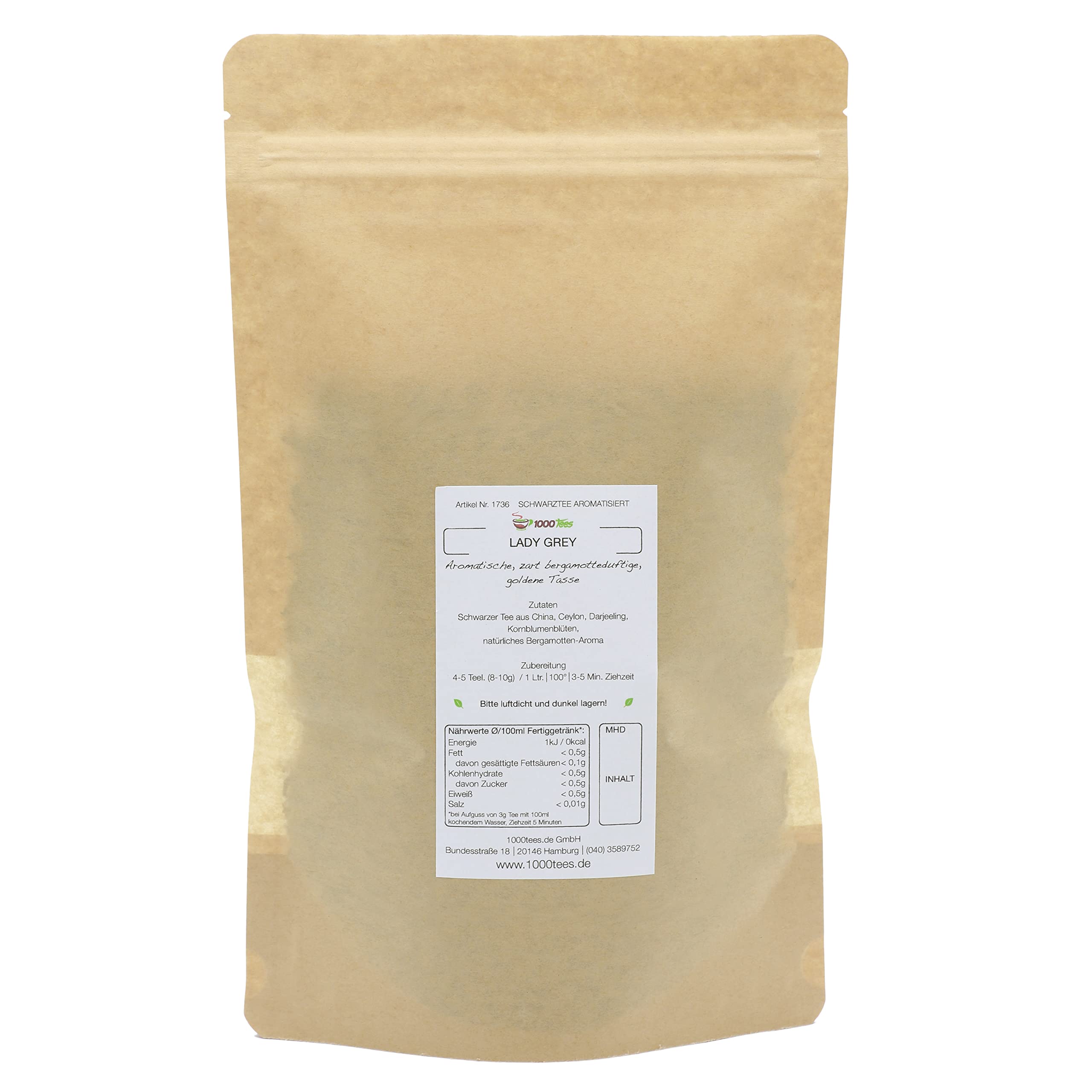 Schwarztee Lady Grey-Blue Flower, mild, beeren-fruchtig, bergamottig, frisch abgefüllt