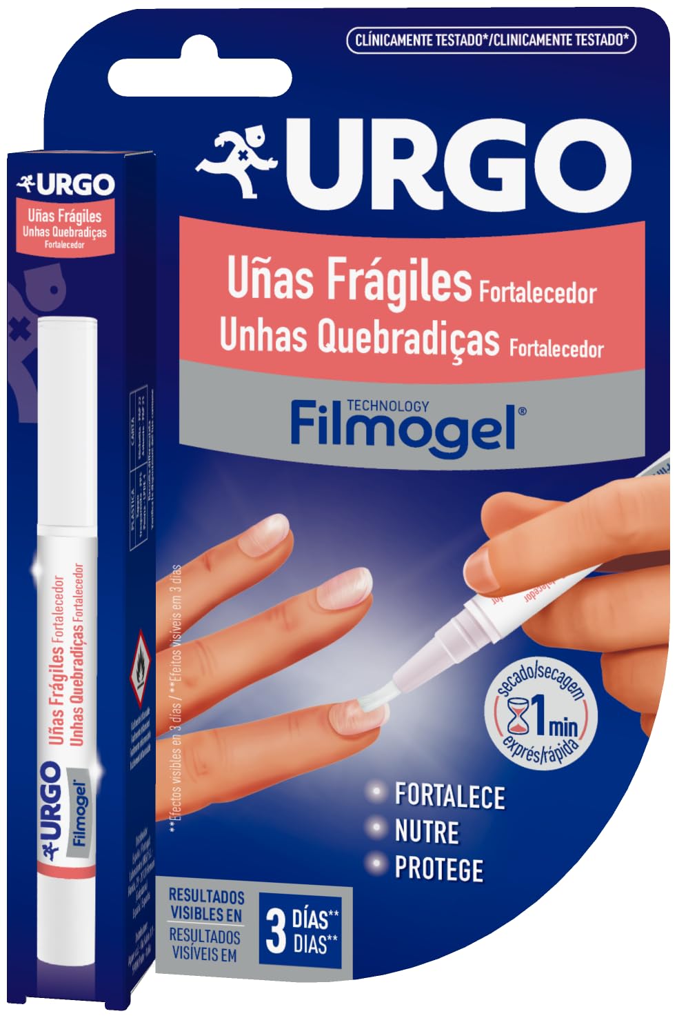 Urgo - Stick para uñas frágiles - Tratamiento para Fortalecer, Nutrir y Proteger las Uñas - Stick de 2 ml con pincel incorporado