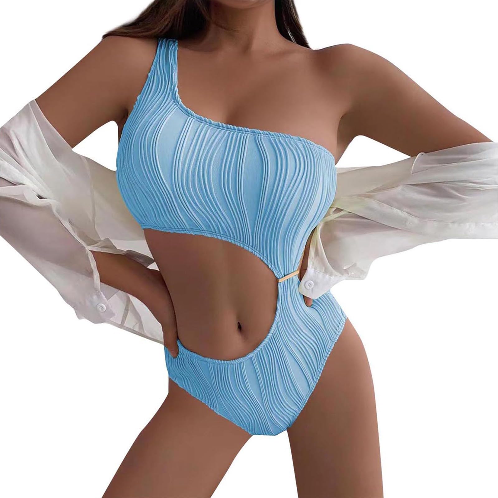 uxxnjfg Bikinis Mujer Braga Alta Traje de Baño Mujer Dos Piezas 2024 Reductores Cintura Alta Verano Brasileño Sexy Bañador Surf Playa Bañadores