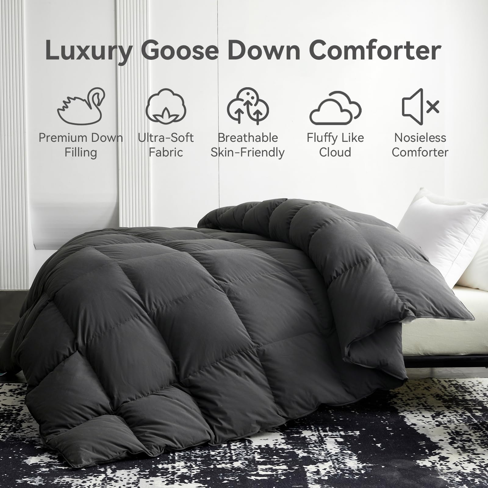 Amazon.com: L LOVSOUL Goose Feather Down Fiber Comforter