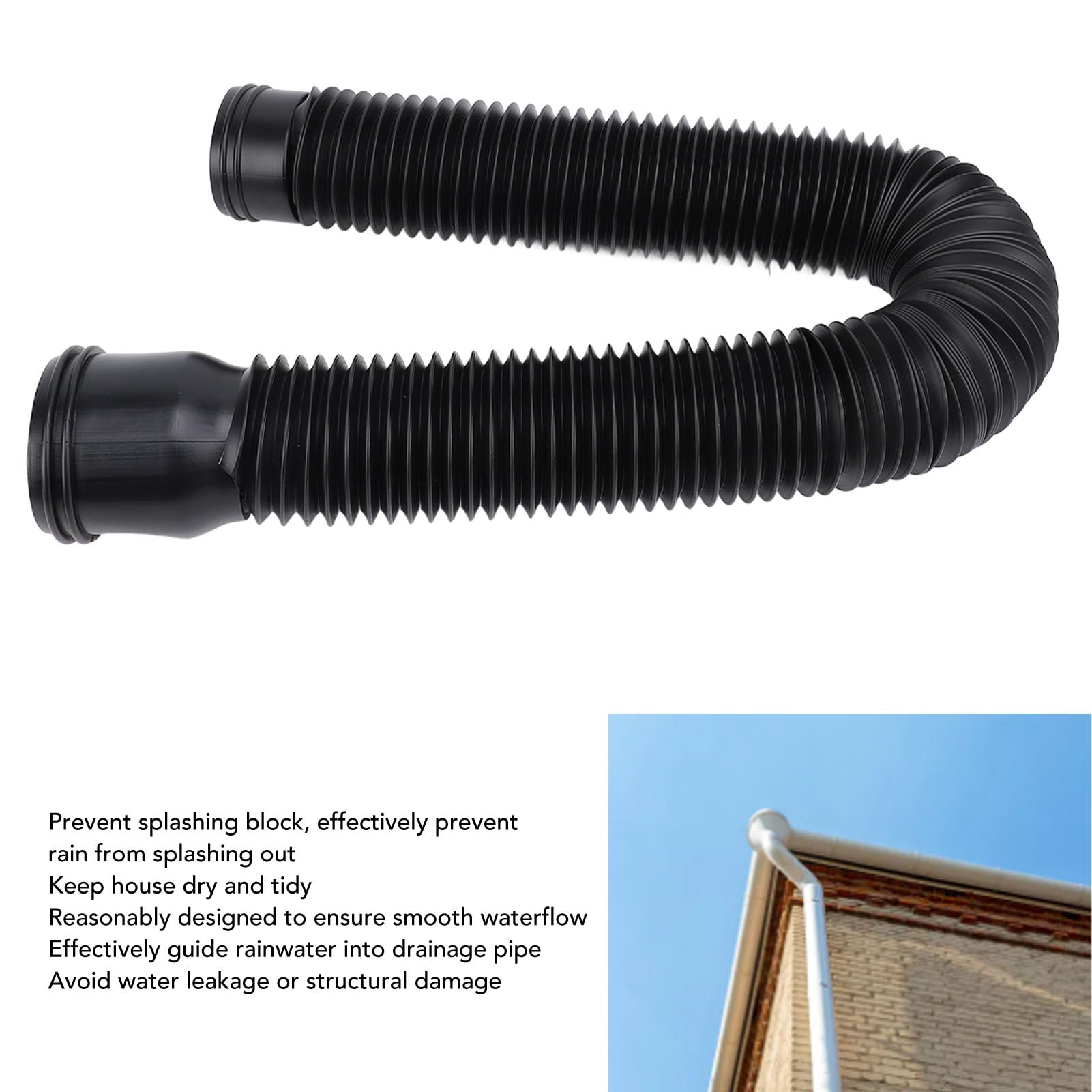 HEEPDD Rain Gutter Downspout Extension, Retractable Drainpipe Extender Flexible Drainage Pipe for Yard Water Diversion - Image 4