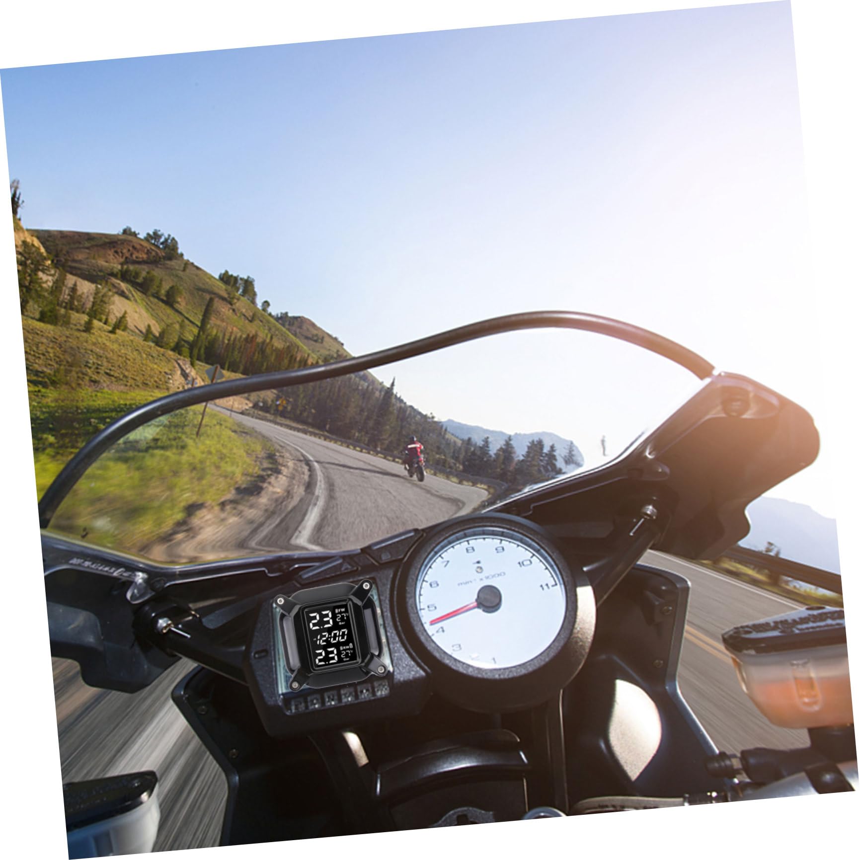 Gatuida De Presión De Neumáticos para Moto, Juego De 1 Unidad, Material Plástico Duradero, Monitor De Presión En Real, Alarma Precisa, Uso Automotriz y Motocicletas