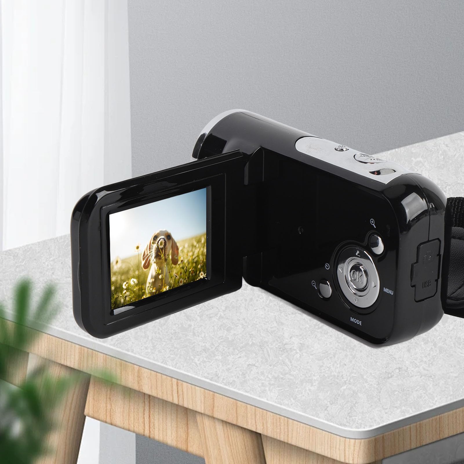 Digitale Videokamera DV -Camcorder, 1080p 16 MP 2 Zoll LCD -Bildschirm, Anti -Shake, 16 -Fach Digitaler Zoom, für Reise -Vlogging (Black)