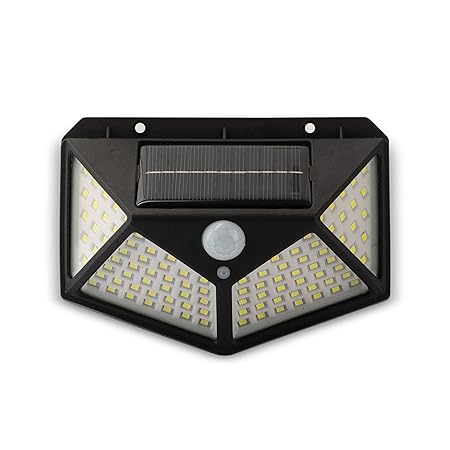 MR STORES 100 LED Bright Outdoor Security Lights with Motion Sensor Solar Powered Wireless Waterproof Night Spotlight for Outdoor/Garden Wall, Solar Lights for Home((100 led-)