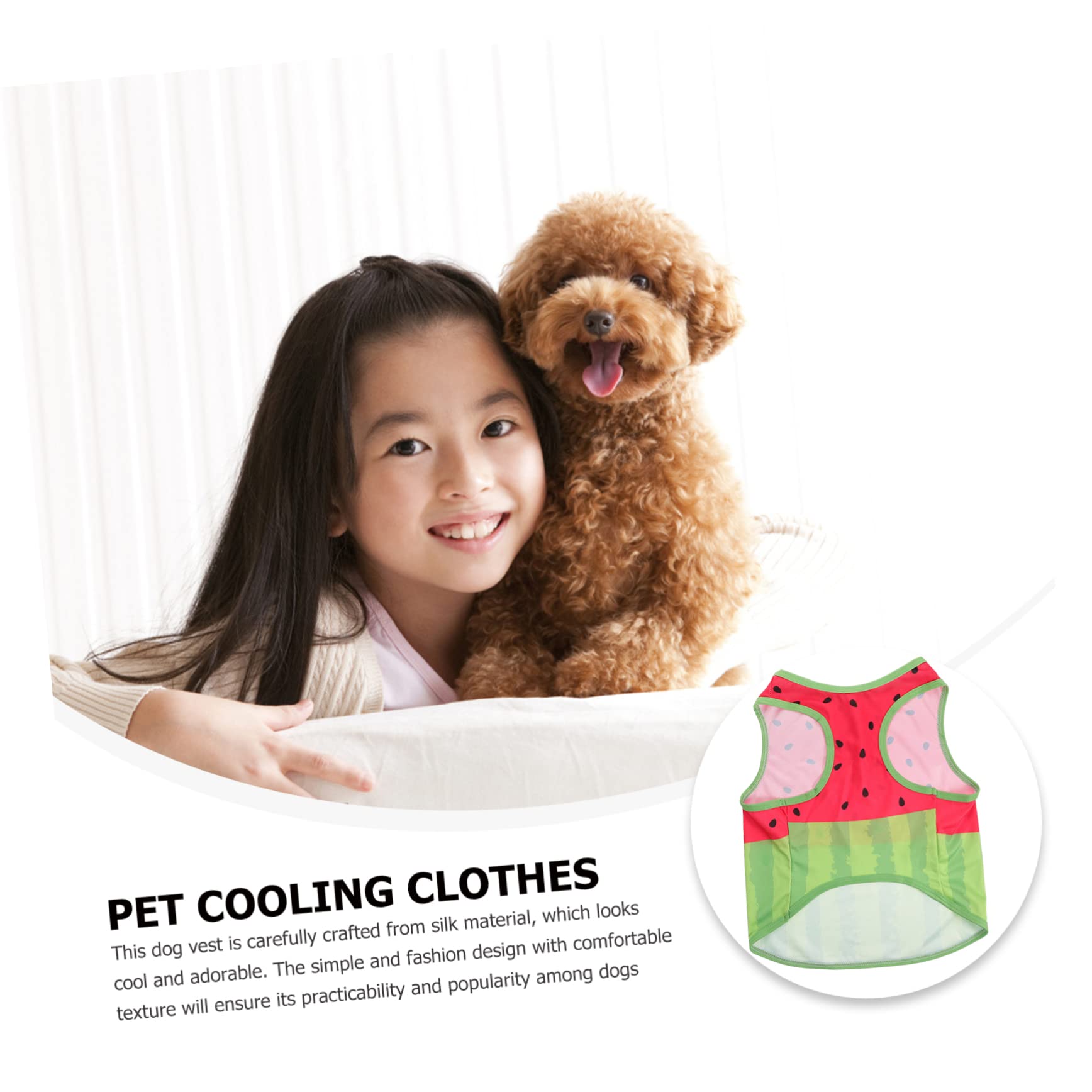 Gilet Rafraîchissant pour Chien Été, Taille L, Soie, Pastèque | Taille Xl, Design Adorable, pour Activités Extérieures, à Enfiler et Retirer Facilement