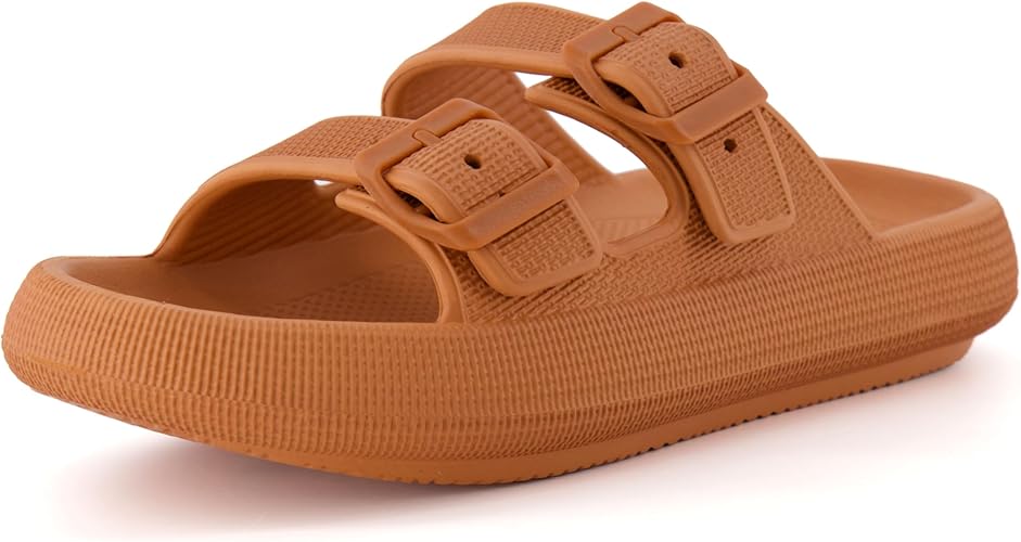 CUSHIONAIRE Women's Fame recovery cloud slide with +Comfort