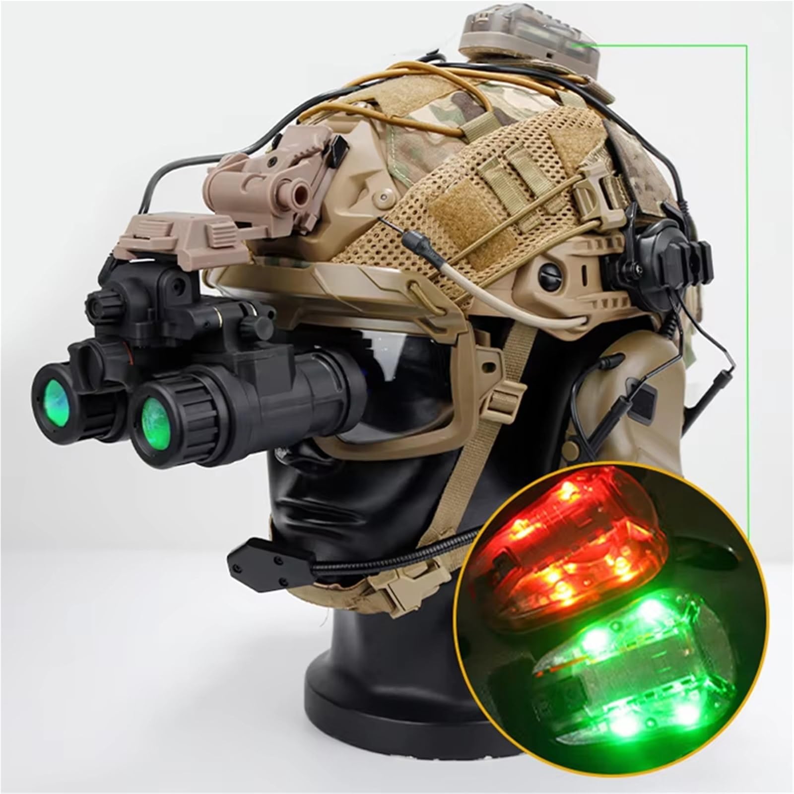 Schnelles Taktisches Helmset Mit Nachtsichtgerät GPNVG-18 (NVG) Stoßdämpfend, Schlagfest Multifunktionaler Helm Für Airsoft & Jagd