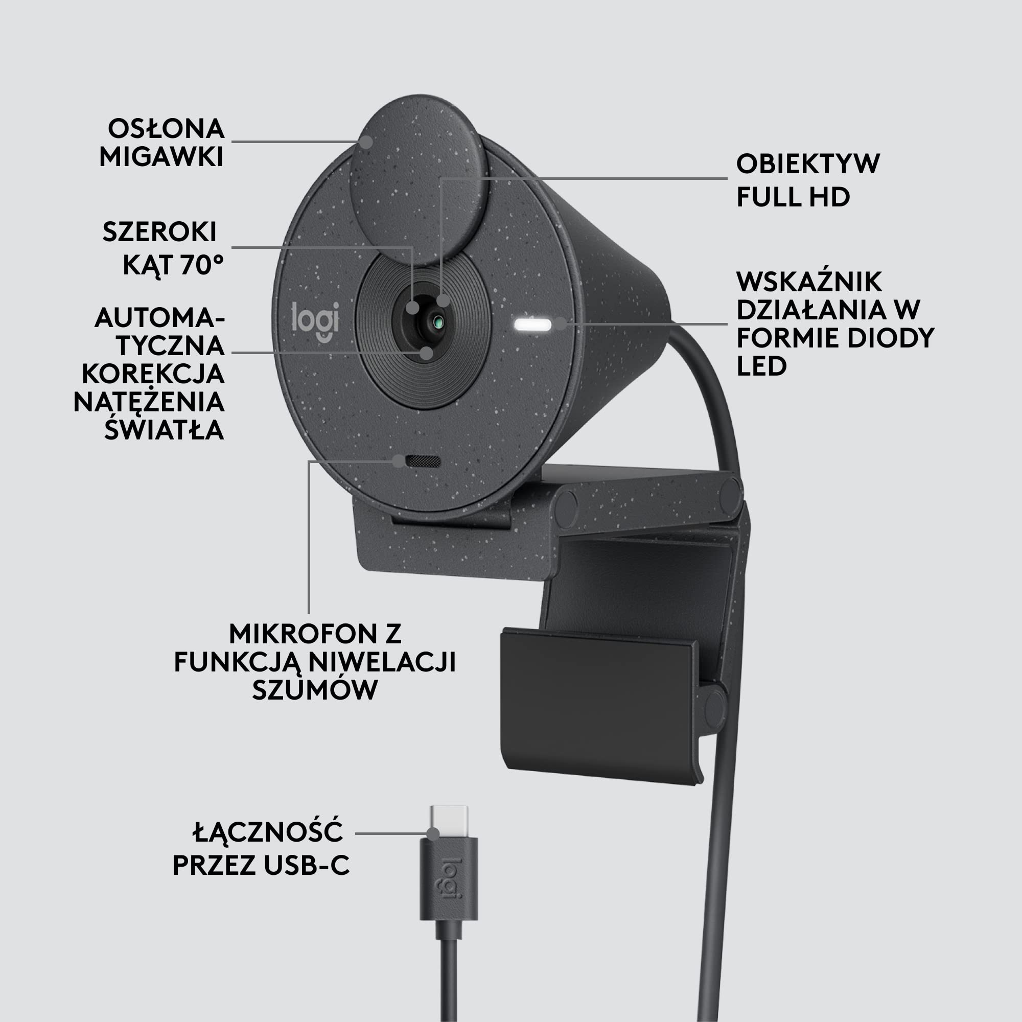 Webcam Logitech Brio 305 (960-001469) 2 MP - 1920 x 1080 Pixel - Full HD - 30 fps - 1280x720@30fps - 1920x1080@30fps - 720p - 1080p