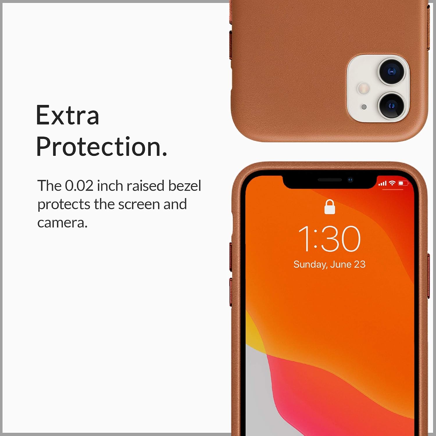 LONLI Classic - (for iPhone 11) - Genuine Nappa Leather Case - (6.1 inch, Caramel)