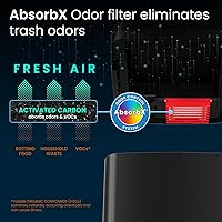 Vista 4 de iTouchless Cubo de basura con tapa deslizante de 14 galones con sensor sin contacto con sistema de control de olores, acero negro, cubo de basura