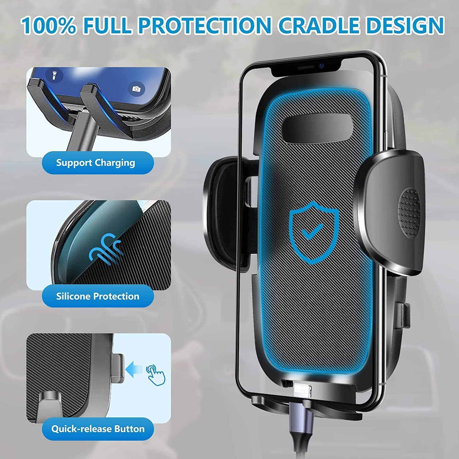 Car Air Vent Phone Holder and Car Seat Gap Filler with Dual Slot Design image 4