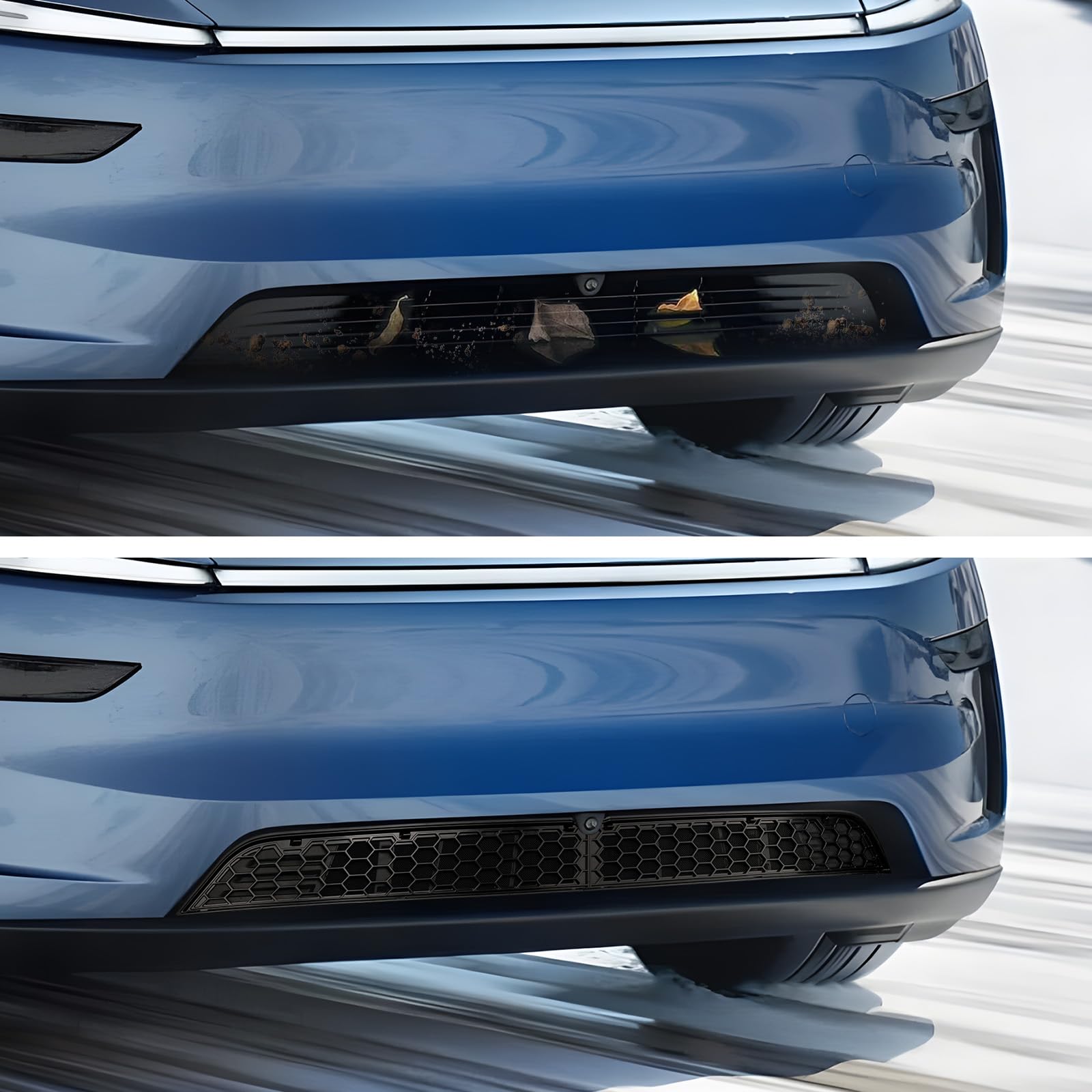 [Lot de 2] LFOTPP Grilles de Calandre Avant pour Tesla Model Y Juniper 2025 2026 2027, Sortie d'air Pare-chocs Inférieur Grilles d'aération Avant de Remplacement pour Tesla Model Y Accessoires